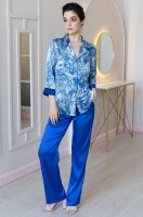 Шёлковая пижама жакет на пуговицах и однотонные брюки 3096 Ариэль Mia-Amore