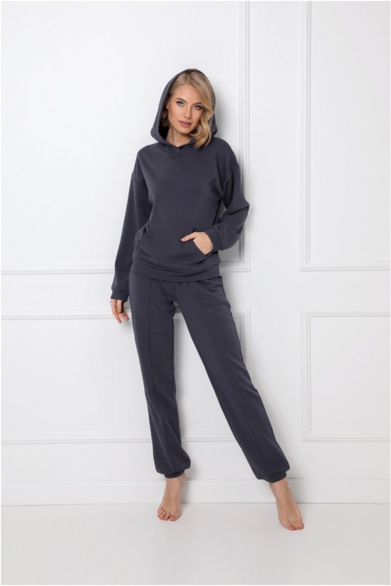 Домашний комплект худи с вышивкой и штаны на манжете KENNY GREY Aruelle