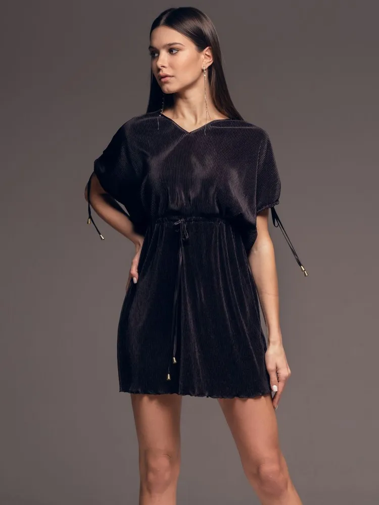 Туника плиссированная домашняя с приспущенным плечом Рокси 7377 Mia-Amore