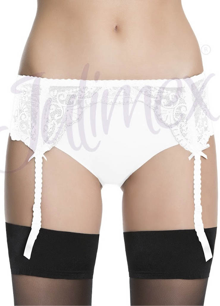 Кружевной пояс для чулок с цветочным мотивом FREESIA Julimex Польша