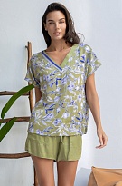 Пижама женская блуза с шортами вискоза/шёлк Либертина 1952 Mia-Amore