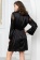 Шёлковый халат на пуговицах чёрный с кружевом Аурелия 3897 Mia-Amore