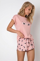 Милая пижама с кошачьим принтом футболка с шортами MOLLIE Молли Aruelle