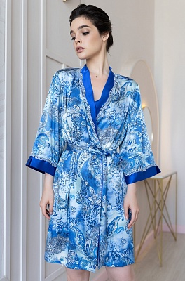 Шёлковый короткий халат–кимоно 3093 Ариэль Mia-Amore
