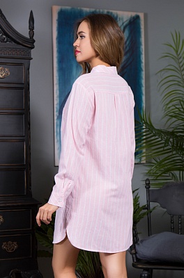 Туника рубашечного типа из хлопка розовая для дома Cindy Синди 16270 Миа-Миа