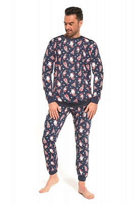 Пижама новогодняя мужская лонгслив со штанами 195 GNOMES Cornette