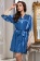 Шёлковый халат запашной с ажуром CHANTAL 3193 синий Mia-Amore
