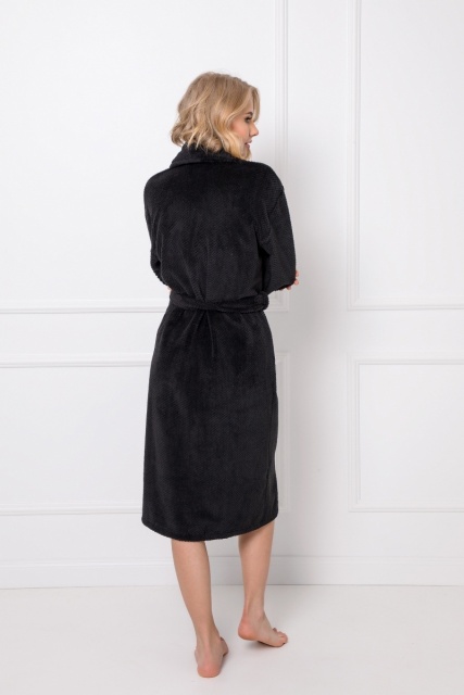 Мягкий чёрный женский халат домашний KATE BLACK Aruelle