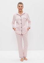 Хлопковая пижама женская рубашка с брюками 1127 розовый CLEO