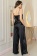 Шёлковая пижама топ брюки-палаццо и жакет Марджери чёрная 3966 Mia-Amore