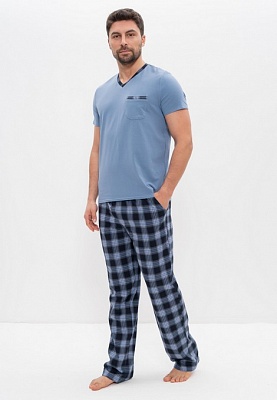 Хлопковая пижама мужская футболка со штанами джинсовый 975 CLEO