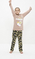 Пижама для девочки хлопок лонгслив длинный рукав со штанами авокадо 2031 Cleo