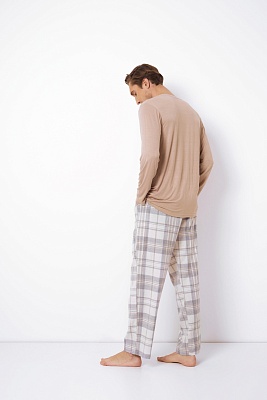 Пижама мужская вискозный лонгслив и штаны из хлопка AIDEN Aruelle Литва