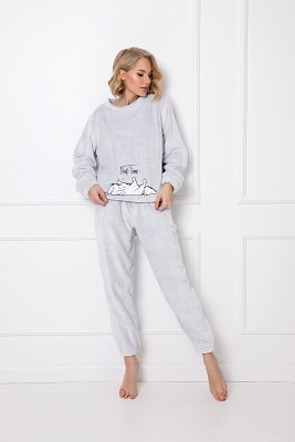 Тёплый пижамный женский комплект лонгслив с брюками MARTHINE Aruelle