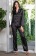 Чёрная пижама женская топ брюки рубашка однотонная Джулия 8735 Mia-Amore