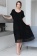 Сорочка чёрная длинная с кружевом большие размеры 1938 Алексис Mia-Amore