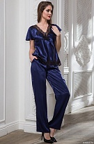 Шёлковая пижама женская блуза с брюками ИЗАБЕЛЛА 3186 Mia-Amore