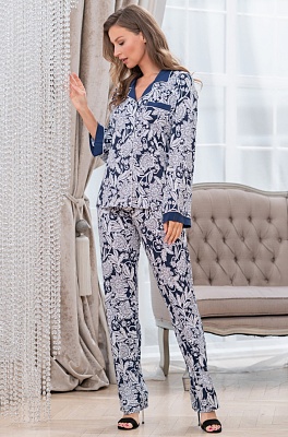 Пижама женская трикотажная жакет с брюками Мадлен 6418 Mia-Mella