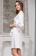 Шёлковый халат женский с кружевом запашной  Белый Лебедь 3553 Mia-Amore
