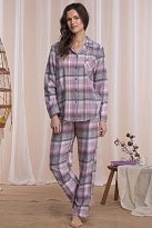 Фланелевая женская пижама рубашка с брюками LNS 423 KEY