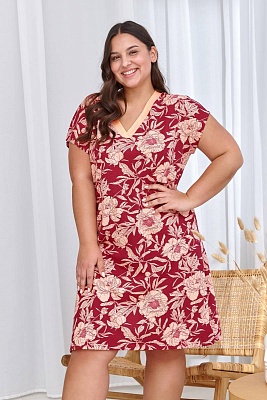 Платье домашнее женское хлопковое большие размеры 2926 BLOSSOM Taro