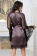 Шёлковый халат с широкими рукавам  Виндсор 3883 баклажан Mia-Amore