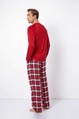 Пижама мужская вискозный лонгслив и штаны из фланели MAX Aruelle Литва