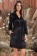 Шёлковый халат женский на пуговицах короткий чёрный 3797 FRIDA Mia-Amore