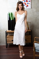Шёлковое платье домашнее длинное с кокеткой EVA Ева 15155 Mia-Mia