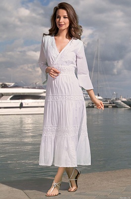 Платье длинное пляжное хлопковое SANTA-MONICA 6888 Mia-Amore