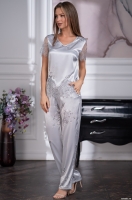 Шёлковая пижама женская топ с брюками KELLY Келли 3576 Mia-Amore