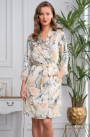 Шёлковый халат женский короткий с кружевом Лучианна 3533 Mia-Amore