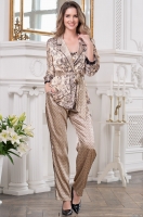 Шёлковая пижама-тройка жакет/топ/брюки Пенелопа 3695 Mia-Amore