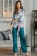 Атласная пижама женская жакет с брюками GEOMETRY 7006 Mia-Amore
