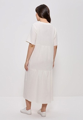 Платье женское летнее бохо длинное молочное большие размеры 1428 Cleo