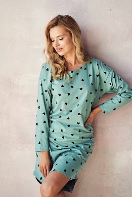Сорочка ночная женская с рукавом короткая хлопок 2978 Nina Taro Польша Сорочка ночная женская с рукавом короткая хлопок 2978 Nina Taro Польша