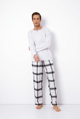 Пижама мужская вискозно хлопковый лонгслив и штаны из фланели COOPER Aruelle Литва