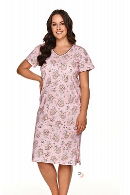 Сорочка ночная хлопковая большие размеры 2702 WANDA розовый Taro