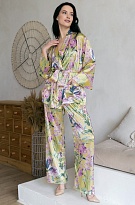 Шёлковая пижама топ брюк-паллацо и запашной жакет Иоланта 3955 Mia-Amore