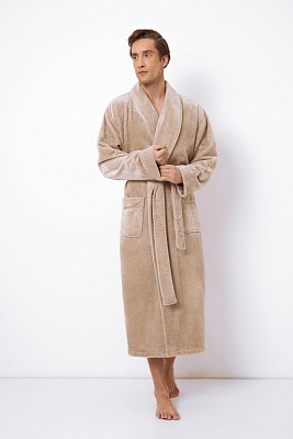 Уютный мужской халат из жаккардовой ткани Кевин KEVIN латте Aruelle