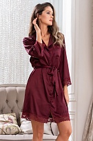 Халат женский короткий на пуговицах VICTORIA 7107 Mia-Amore бургунди