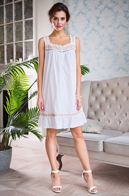 Хлопковая сорочка ночная средней длины HELENE Хелен 16194/зол Миа-Миа Хлопковая сорочка ночная средней длины HELENE Хелен 16194/зол Миа-Миа