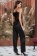 Шёлковая пижама-тройка жакет/топ/брюки чёрная FRIDA 3795 Mia-Amore