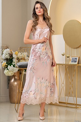 Шёлковая сорочка ночная длинная с кружевом MILINDA Милинда 3728 Mia-Amore Шёлковая сорочка ночная длинная с кружевом MILINDA Милинда 3728 Mia-Amore