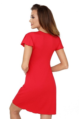 Сорочка ночная с кружевом короткая вискоза ROMA Donna красная