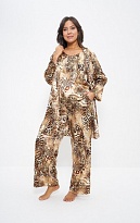 Пижама-тройка женская топ брюки жакет 1172 Cleo леопард