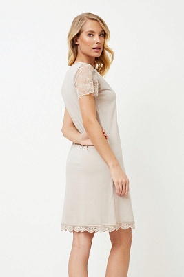 Сорочка ночная короткая с кружевом вискоза MARIANNA BEIGE Aruelle Сорочка ночная короткая с кружевом вискоза MARIANNA BEIGE Aruelle