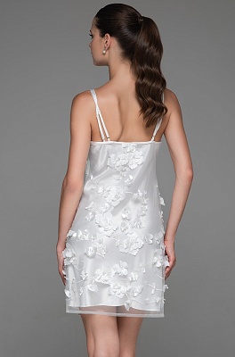 Эффектная сорочка из сетки с цветами белая Флоринда 4274 Mia-Amore Эффектная сорочка из сетки с цветами белая Флоринда 4274 Mia-Amore