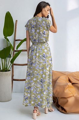 Платье-халат длинное расклешенное большие размеры Либертина 1959 Mia-Amore