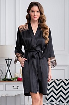 Шёлковый халат женский запашной с кружевом AMANDA Аманда 3633 Mia-Amore Шёлковый халат женский запашной с кружевом AMANDA Аманда 3633 Mia-Amore